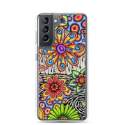 Flowers Over Dark Clear Case for Samsung® - Martin K Designs