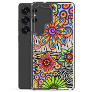 Flowers Over Dark Clear Case for Samsung® - Martin K Designs