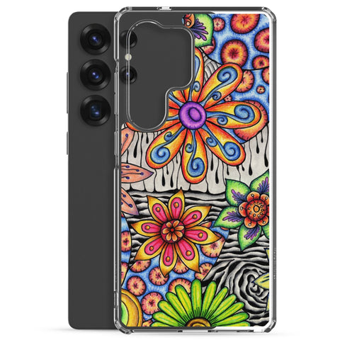 Flowers Over Dark Clear Case for Samsung® - Martin K Designs
