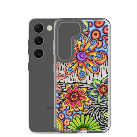 Flowers Over Dark Clear Case for Samsung® - Martin K Designs