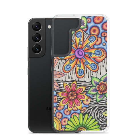 Flowers Over Dark Clear Case for Samsung® - Martin K Designs