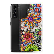 Flowers Over Dark Clear Case for Samsung® - Martin K Designs