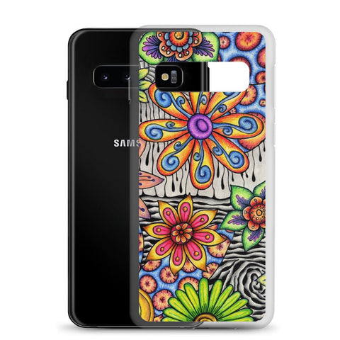 Flowers Over Dark Clear Case for Samsung® - Martin K Designs