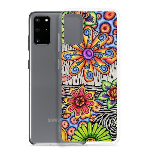 Flowers Over Dark Clear Case for Samsung® - Martin K Designs
