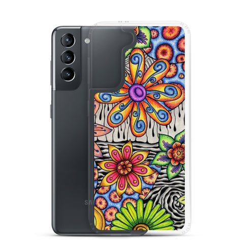 Flowers Over Dark Clear Case for Samsung® - Martin K Designs