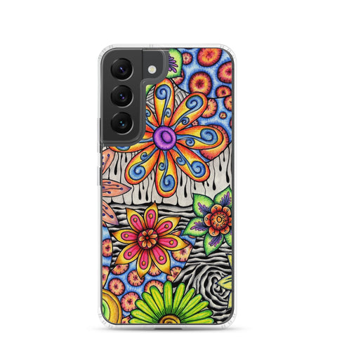 Flowers Over Dark Clear Case for Samsung® - Martin K Designs
