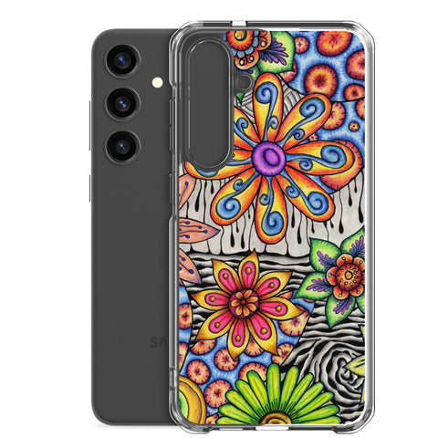 Flowers Over Dark Clear Case for Samsung® - Martin K Designs