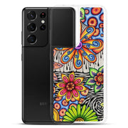 Flowers Over Dark Clear Case for Samsung® - Martin K Designs