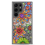 Flowers Over Dark Clear Case for Samsung® - Martin K Designs