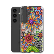 Flowers Over Dark Clear Case for Samsung® - Martin K Designs
