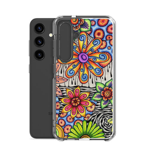 Flowers Over Dark Clear Case for Samsung® - Martin K Designs