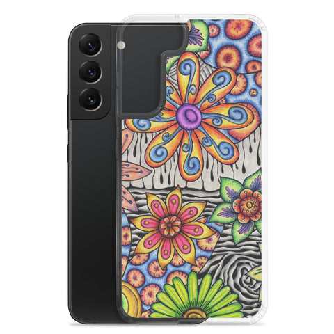 Flowers Over Dark Clear Case for Samsung® - Martin K Designs
