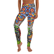 Flowers Over Dark High Rise Yoga Leggings with Inside Pocket - Martin K Designs