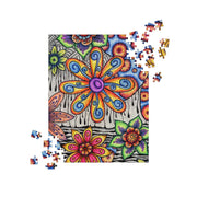 Flowers Over Dark Jigsaw Puzzle - Martin K Designs