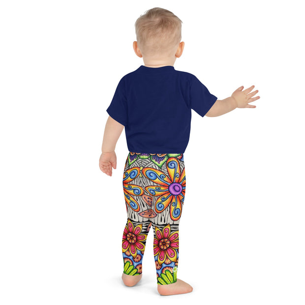 Flowers Over Dark Kid's Leggings - Martin K Designs