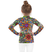 Flowers Over Dark Kids Rash Guard - Martin K Designs