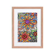 Flowers Over Dark Poster framed print with mat - Martin K Designs