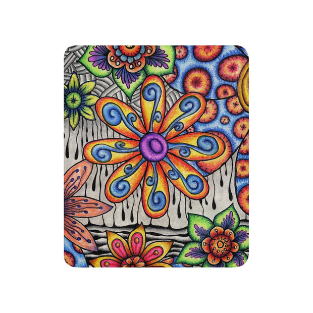 Flowers Over Dark Sherpa blanket - Martin K Designs