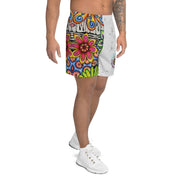 Flowers Over Dark Unisex Athletic Long Shorts - Martin K Designs