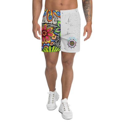 Flowers Over Dark Unisex Athletic Long Shorts - Martin K Designs