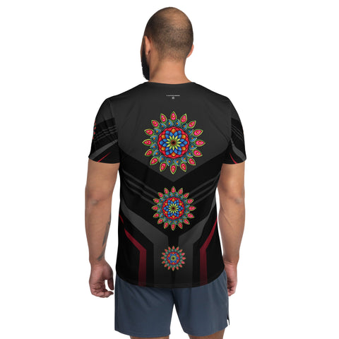 Heart Mandala Men's Athletic T-shirt - Martin K Designs