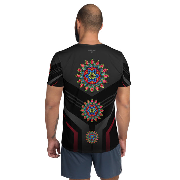 Heart Mandala Men's Athletic T-shirt - Martin K Designs