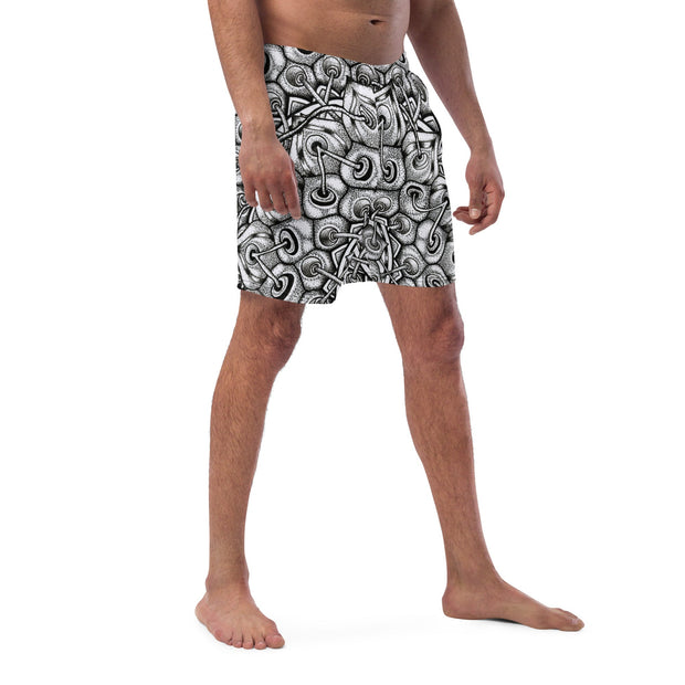 Interconnection Mandala Men's swim trunks - Martin K Designs