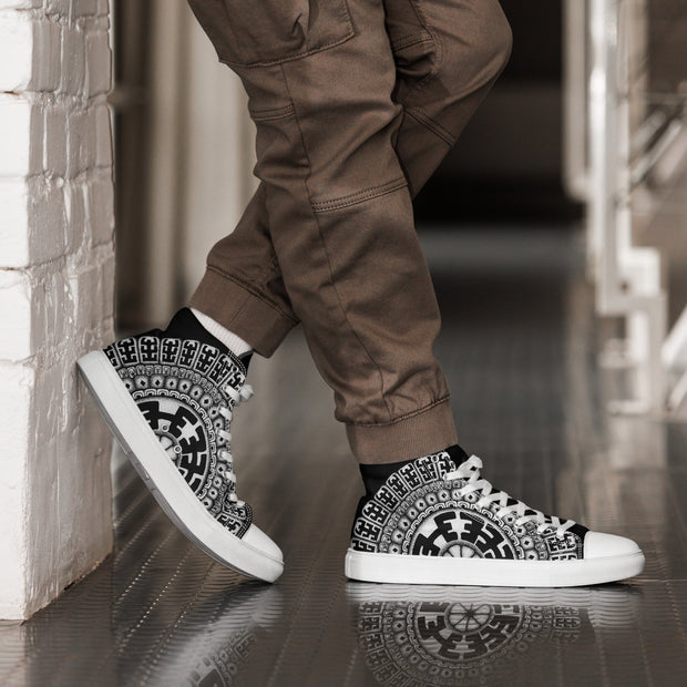 Mandala 1 Men’s high top canvas shoes - Martin K Designs