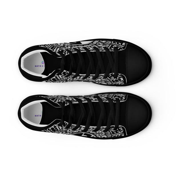 Mandala 1 Men’s high top canvas shoes - Martin K Designs