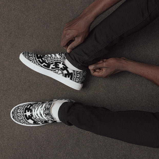 Mandala 1 Men’s lace - up canvas shoes - Martin K Designs