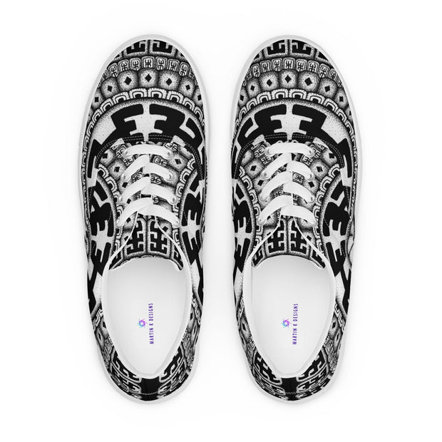 Mandala 1 Men’s lace - up canvas shoes - Martin K Designs