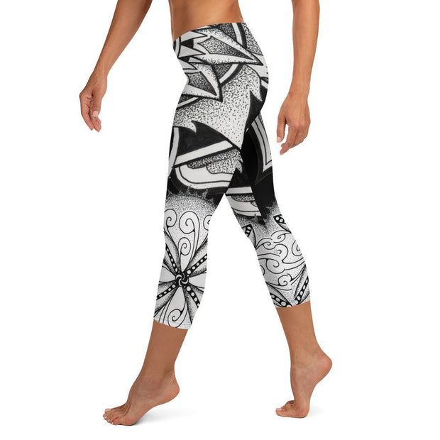 Mandala 1630 Mid Rise Capri Leggings - Martin K Designs