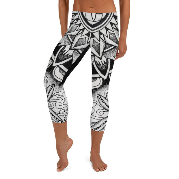 Mandala 1630 Mid Rise Capri Leggings - Martin K Designs