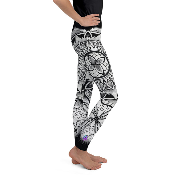 Mandala 1630 Mid Rise Youth Leggings - Martin K Designs