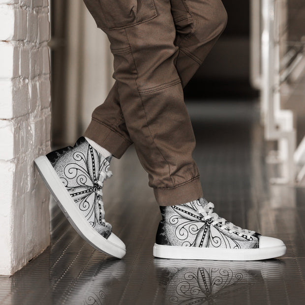Mandala 30 Men’s high top canvas shoes - Martin K Designs