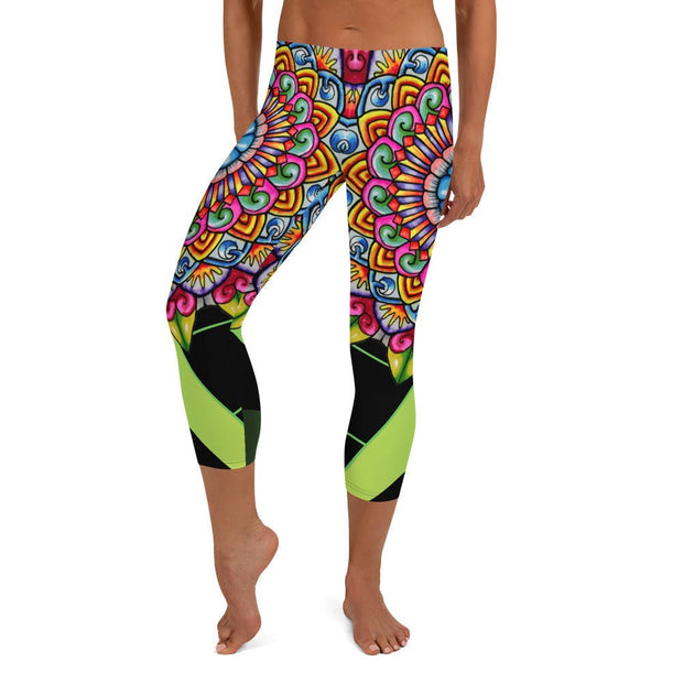 Mandala 32 Mid Rise Capri Leggings - Martin K Designs