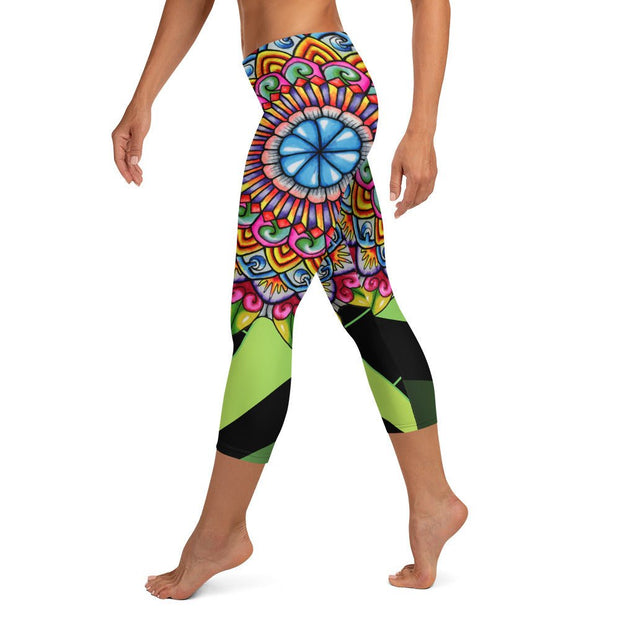 Mandala 32 Mid Rise Capri Leggings - Martin K Designs