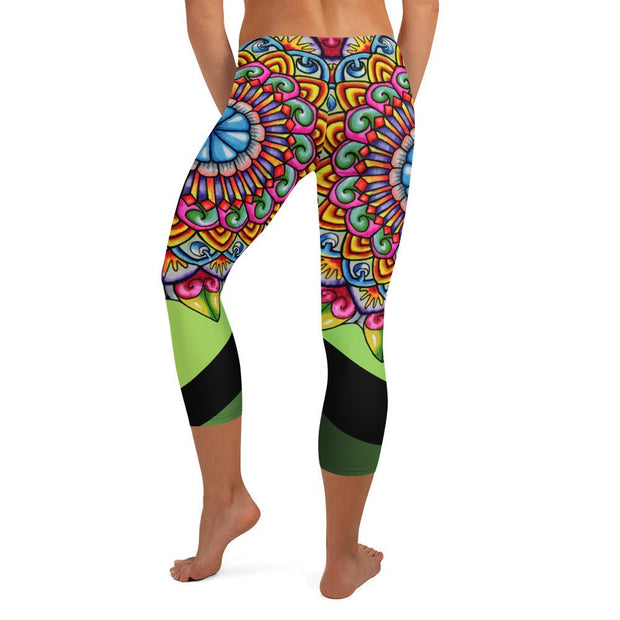 Mandala 32 Mid Rise Capri Leggings - Martin K Designs