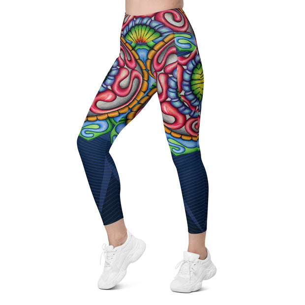 Mandala 35 High Rise Capri Leggings with pockets - Martin K Designs