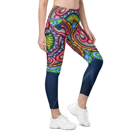 Mandala 35 High Rise Capri Leggings with pockets - Martin K Designs