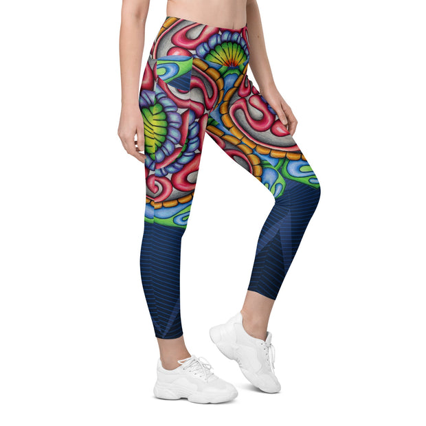 Mandala 35 High Rise Capri Leggings with pockets - Martin K Designs