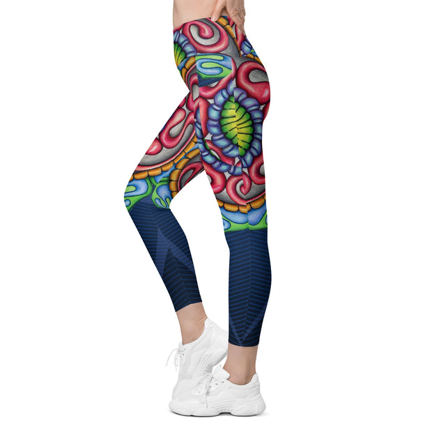 Mandala 35 High Rise Capri Leggings with pockets - Martin K Designs