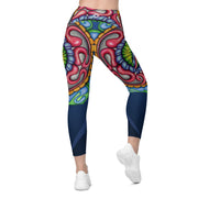 Mandala 35 High Rise Capri Leggings with pockets - Martin K Designs