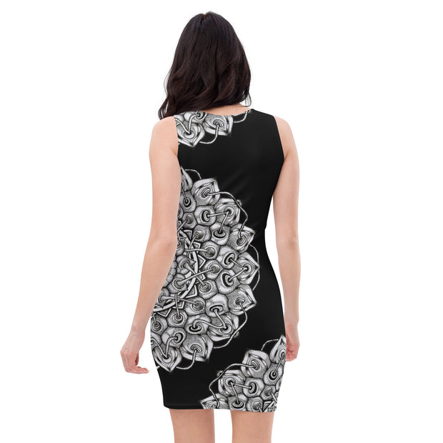 Mandala 9 Bodycon Dress - Martin K Designs