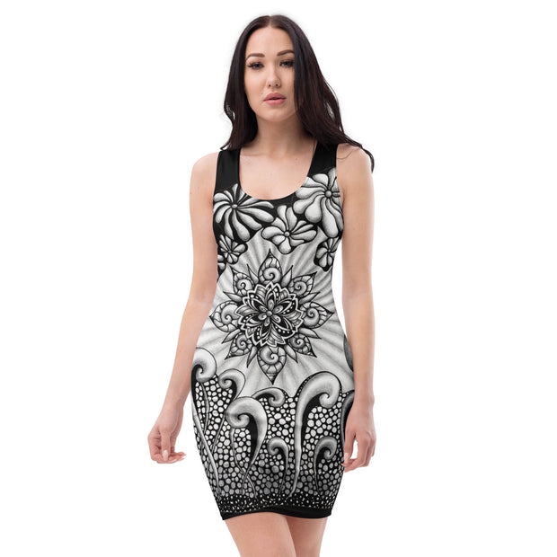 Mandala Burst Bodycon Dress - Martin K Designs