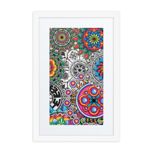 Mandala Collage 1 framed print with mat - Martin K Designs