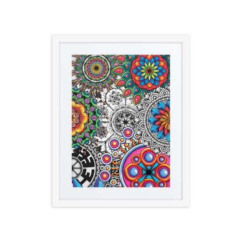Mandala Collage 1 framed print with mat - Martin K Designs