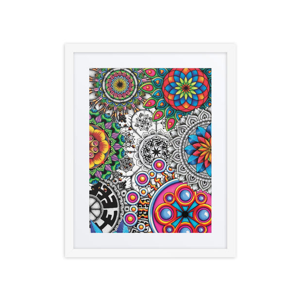 Mandala Collage 1 framed print with mat - Martin K Designs