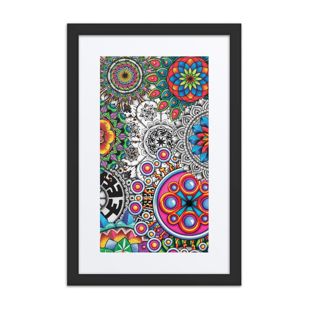 Mandala Collage 1 framed print with mat - Martin K Designs