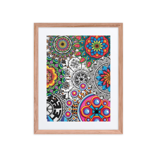 Mandala Collage 1 framed print with mat - Martin K Designs